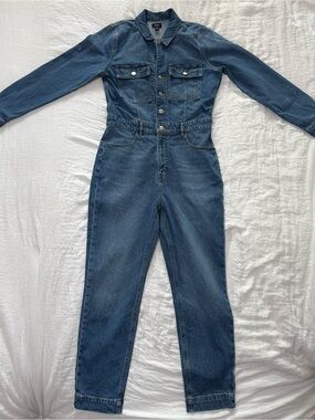 J.Crew Heavyweight Denim Utility Button Front Jumpsuit Size 4